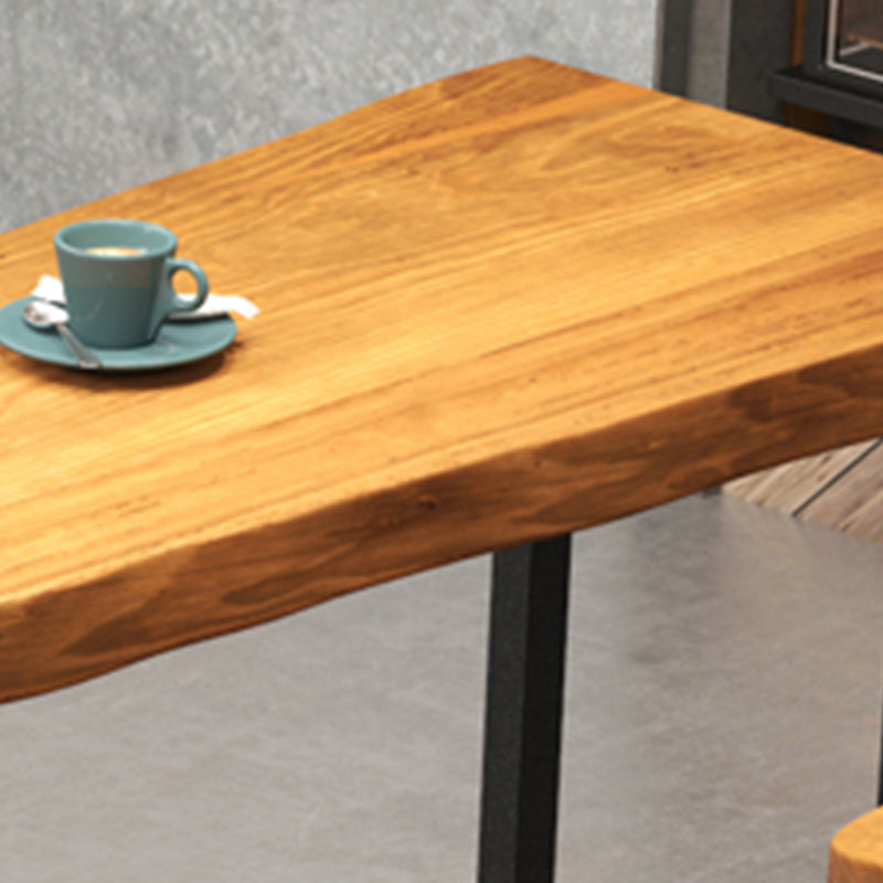 Industrial Solid Wood Natural Bistro Accent Dining Table Sled Bar Table