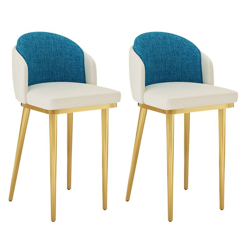 30.34'' Leather Glam Bar Stool Matte Finish Upholstered Restaurant Stool