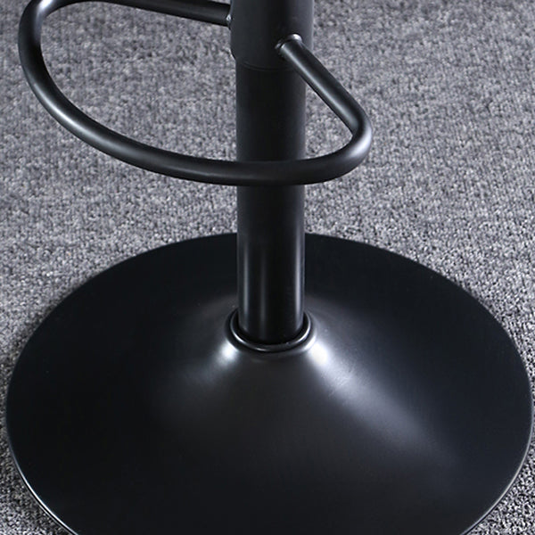 Industrial Style Swivel Leather Barstools Adjustable Low Back Stools