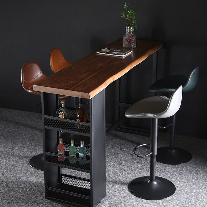 Industrial Style Swivel Leather Barstools Adjustable Low Back Stools