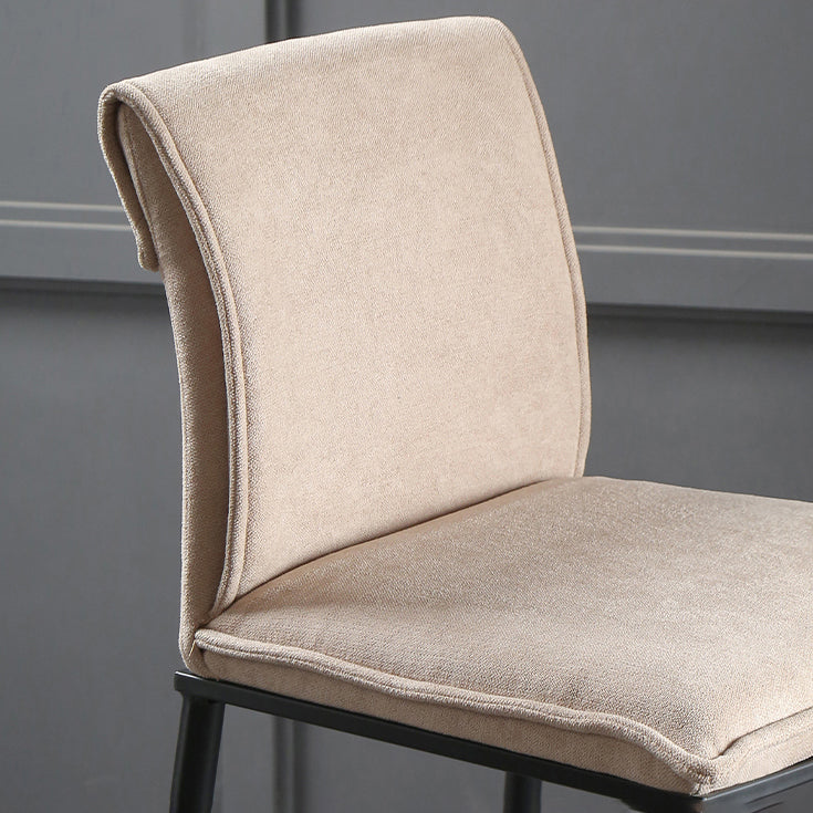 Minimalist Style Upholstered Fabric Barstools Backrest Bar Stools with Footrest