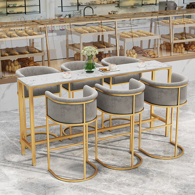 Matte Finish Footrest Armed Stool Low Back Glam Home Velvet Stool