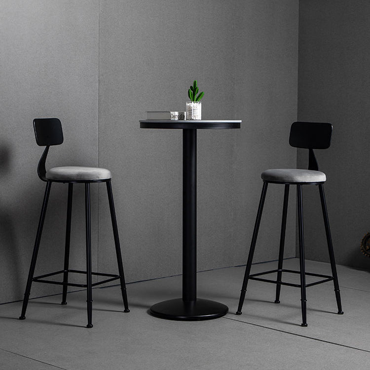 Industrial 1/2/3 Pieces Round Bar Table Set Sintered Stone Bistro Set for Home Use