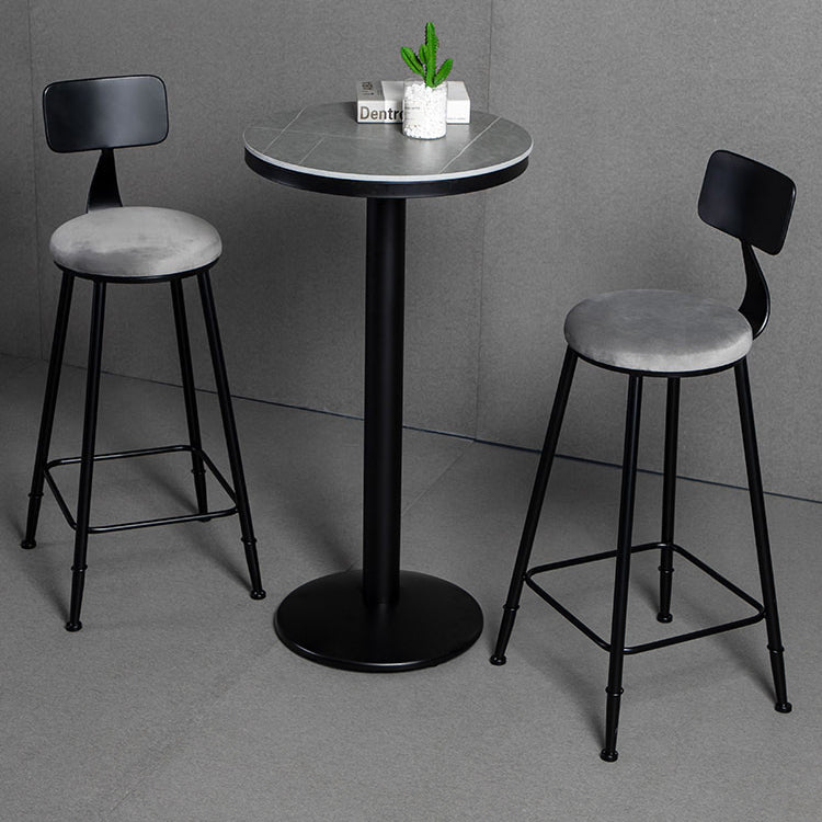 Industrial 1/2/3 Pieces Round Bar Table Set Sintered Stone Bistro Set for Home Use