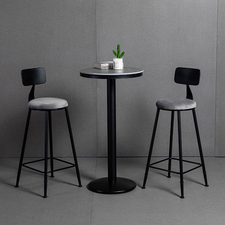 Industrial 1/2/3 Pieces Round Bar Table Set Sintered Stone Bistro Set for Home Use