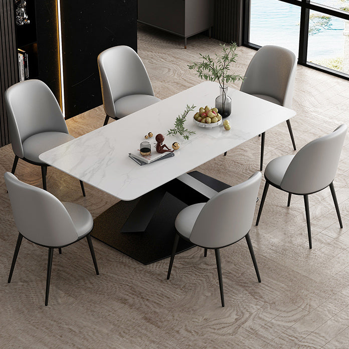 Modern Rectangle Dinette Set 1/2/5/7 Pieces Dining Table Set with Sintered Stone Top