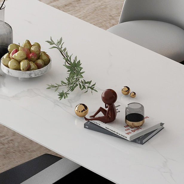 Modern Rectangle Dinette Set 1/2/5/7 Pieces Dining Table Set with Sintered Stone Top