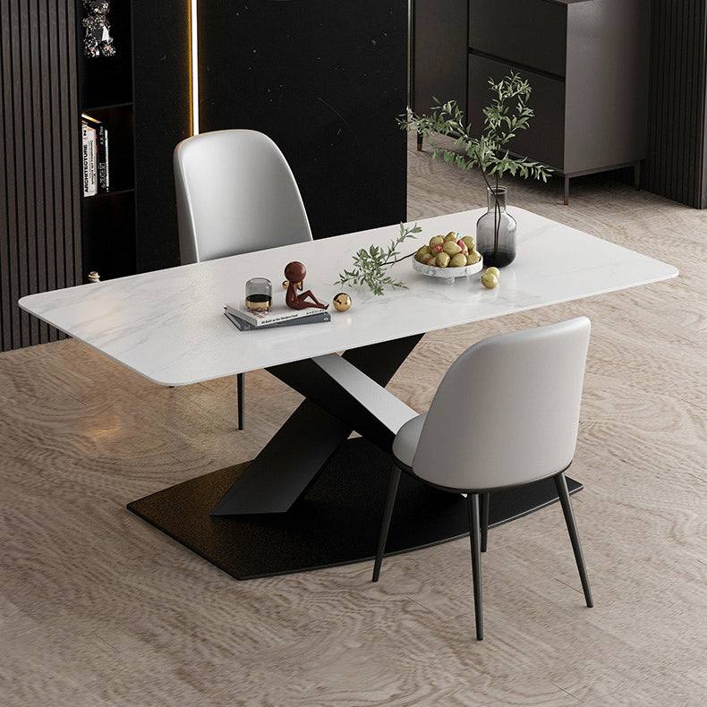 Modern Rectangle Dinette Set 1/2/5/7 Pieces Dining Table Set with Sintered Stone Top