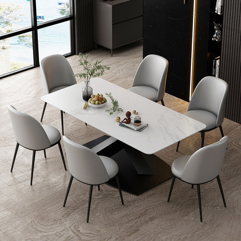 Modern Rectangle Dinette Set 1/2/5/7 Pieces Dining Table Set with Sintered Stone Top