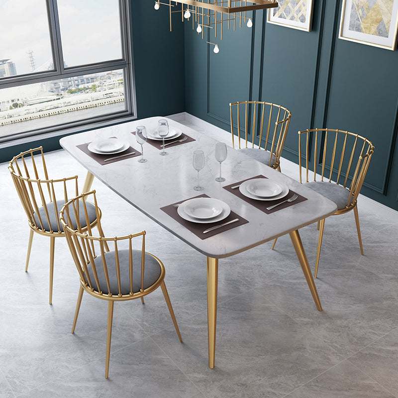 Glam Style Rectangle Dining Set 1/5/6 Pieces Dining Set for Dining Areas