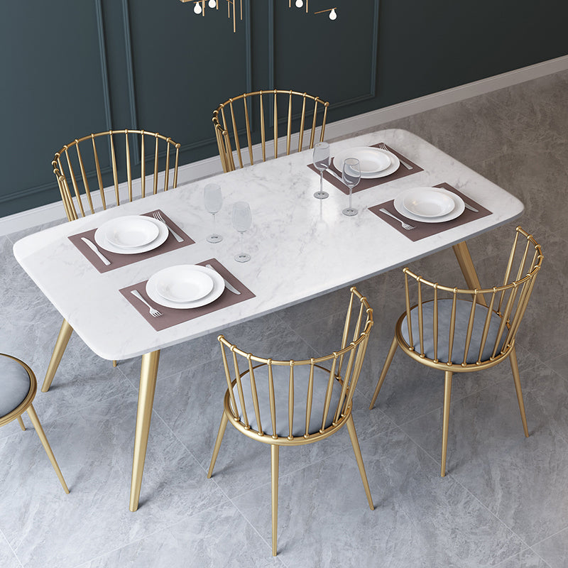 Glam Style Rectangle Dining Set 1/5/6 Pieces Dining Set for Dining Areas