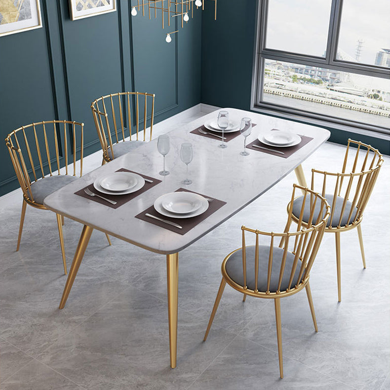 Glam Style Rectangle Dining Set 1/5/6 Pieces Dining Set for Dining Areas