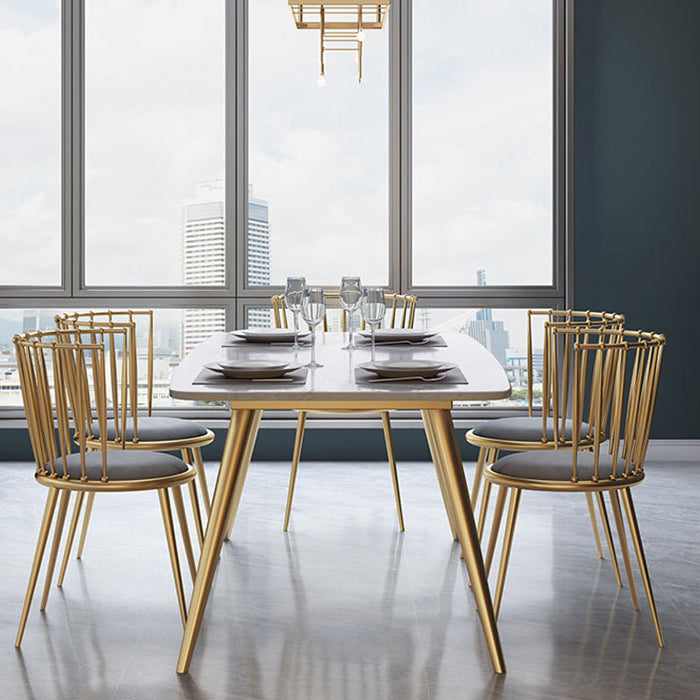 Glam Style Rectangle Dining Set 1/5/6 Pieces Dining Set for Dining Areas