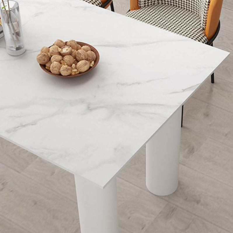 Free Form Dining Table Modern Sintered Stone Top Iron Base Table