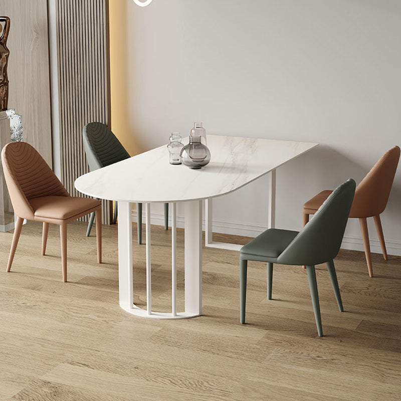 Simplicity Free Form Table Sintered Stone Top Iron Base Dining Table