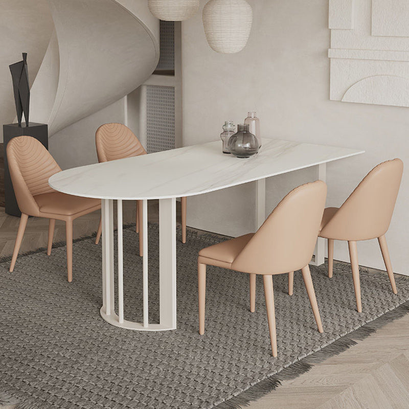 Simplicity Free Form Table Sintered Stone Top Iron Base Dining Table