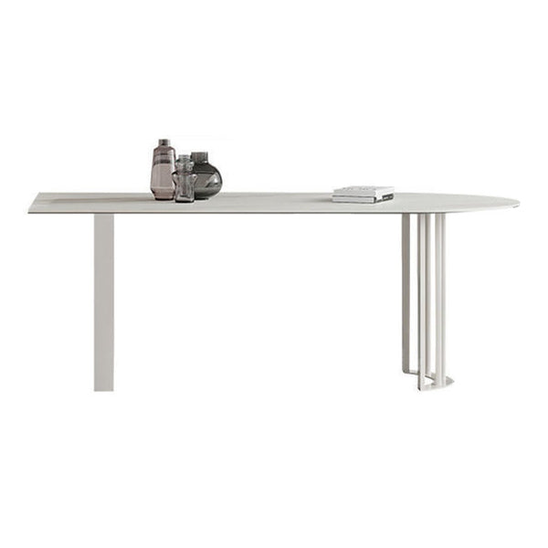 Simplicity Free Form Table Sintered Stone Top Iron Base Dining Table