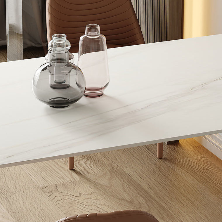 Simplicity Free Form Table Sintered Stone Top Iron Base Dining Table
