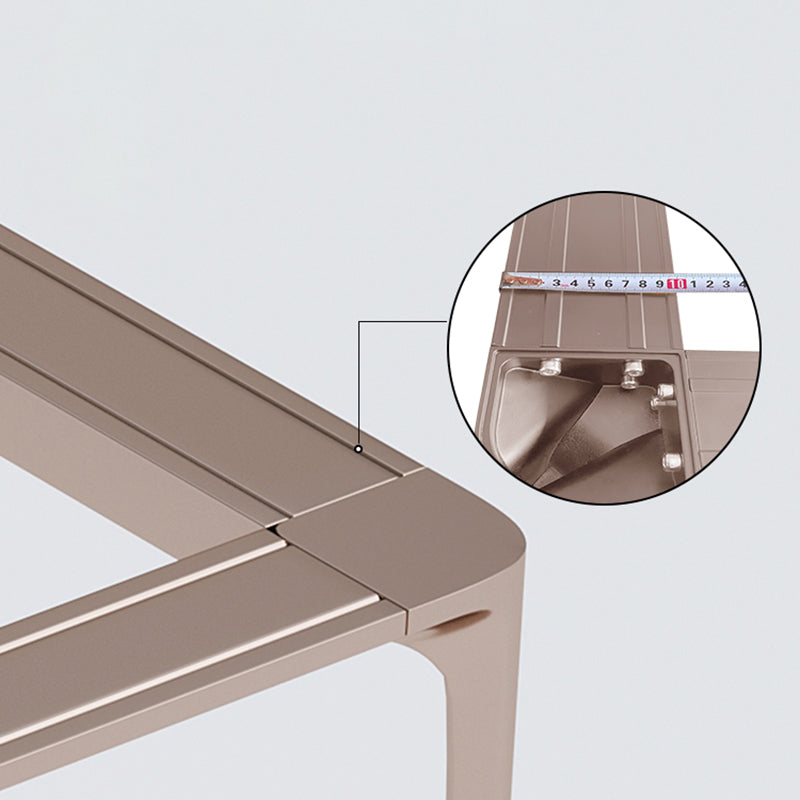 Modern Rectangle Dining Table Sintered Stone Table with 4 Legs