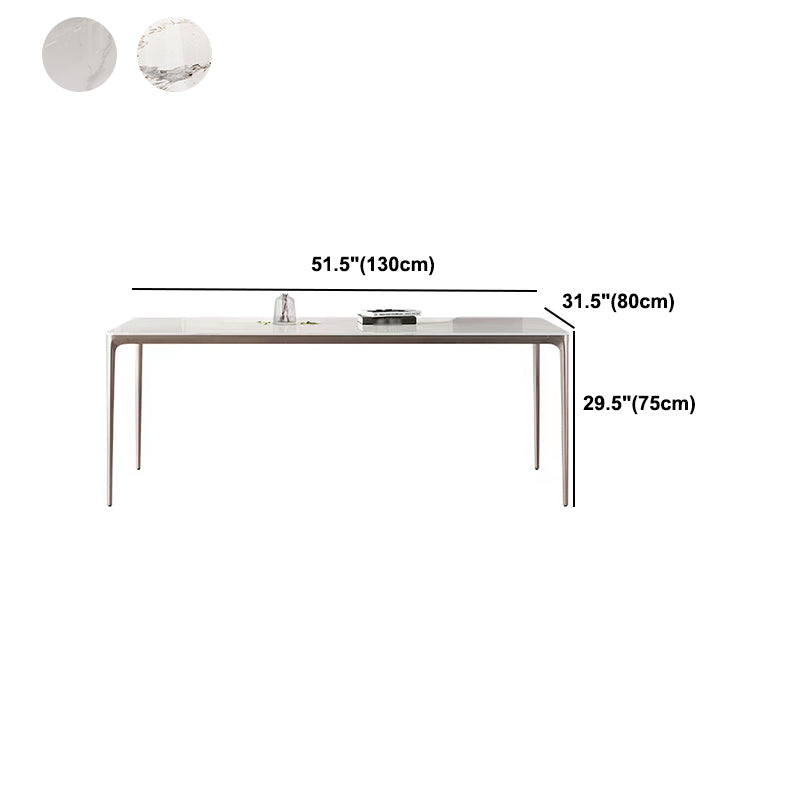 Modern Rectangle Dining Table Sintered Stone Table with 4 Legs