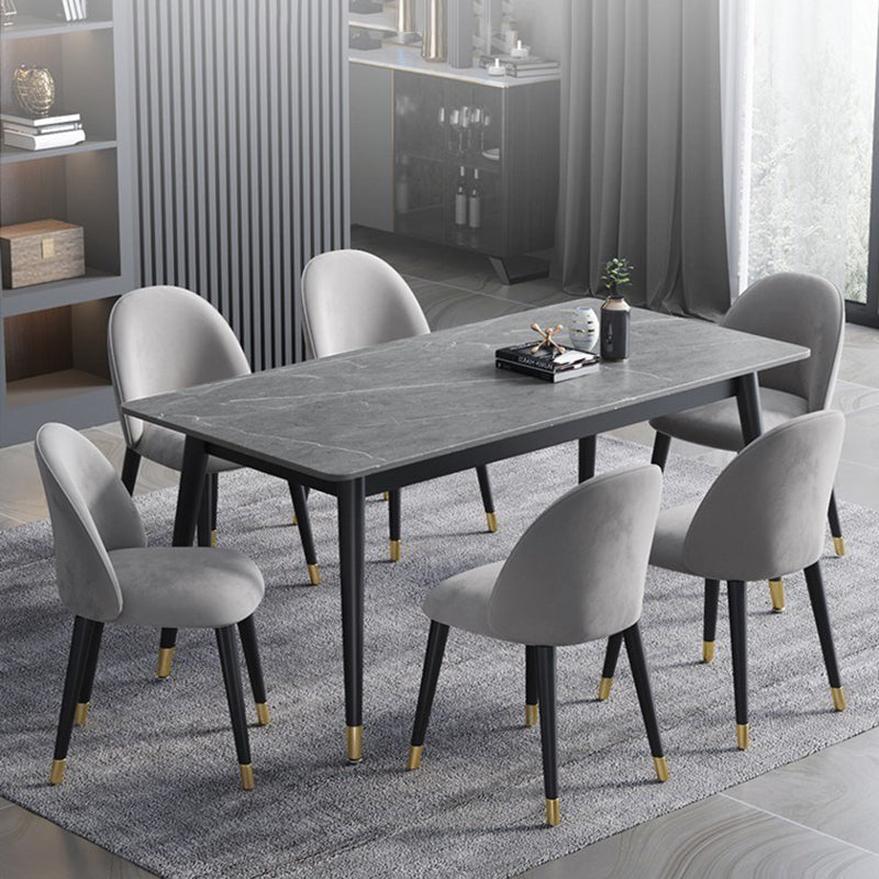 Rectangle 4 Legs Dining Table Modern Dining Room Table of Sintered Stone