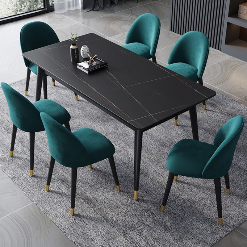 Rectangle 4 Legs Dining Table Modern Dining Room Table of Sintered Stone