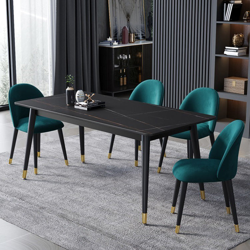 Rectangle 4 Legs Dining Table Modern Dining Room Table of Sintered Stone