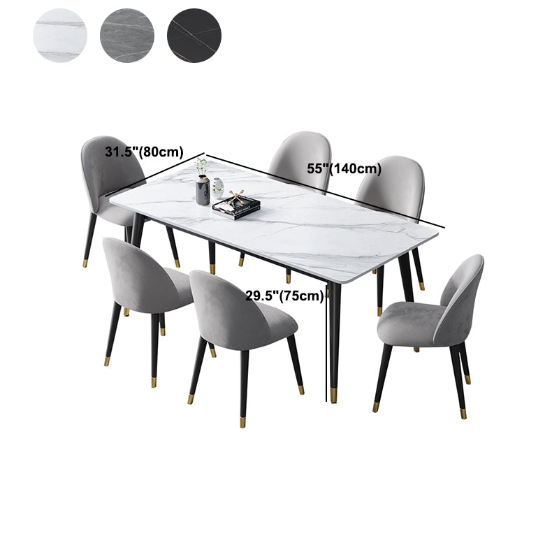 Rectangle 4 Legs Dining Table Modern Dining Room Table of Sintered Stone