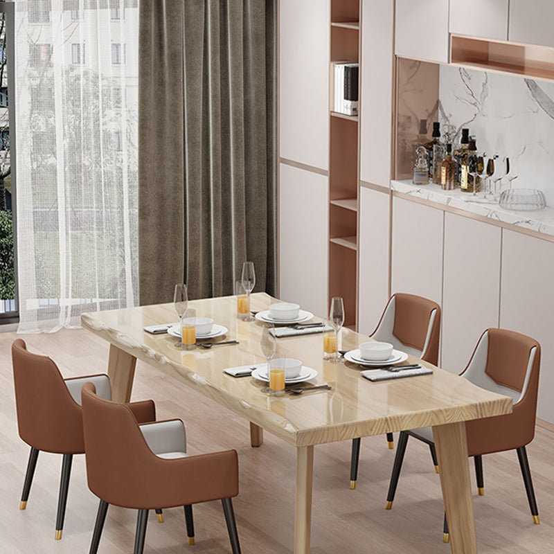Modern Style Dining Table Rectangle Solid Wood Table for Home