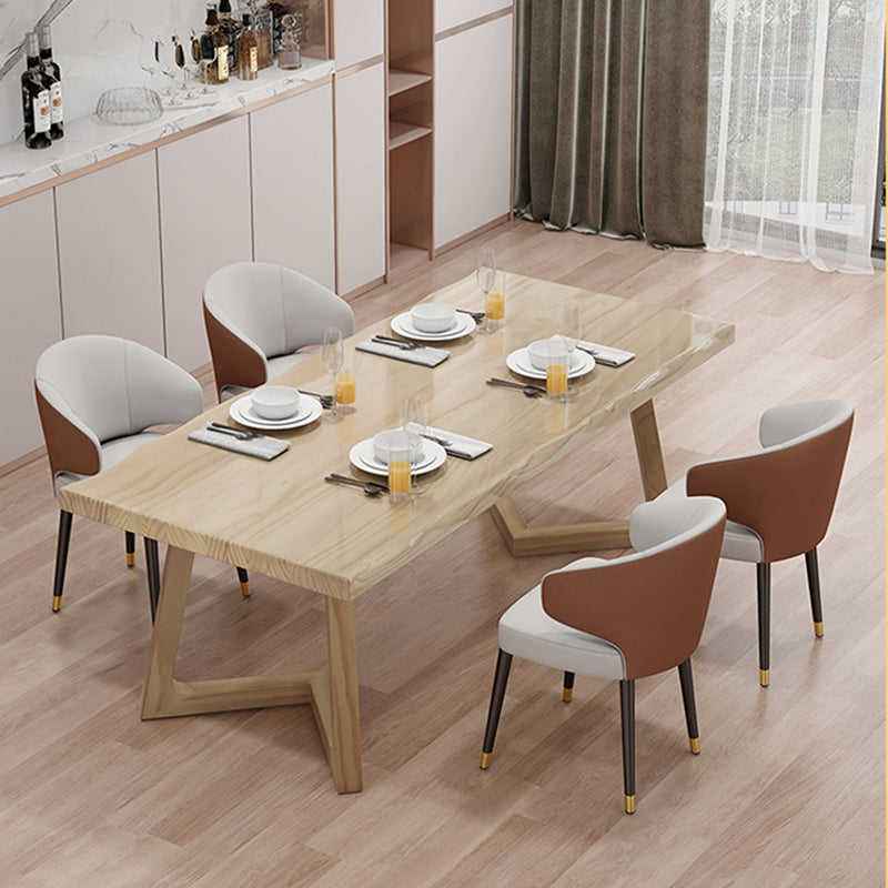 Modern Style Dining Table Rectangle Solid Wood Table for Home