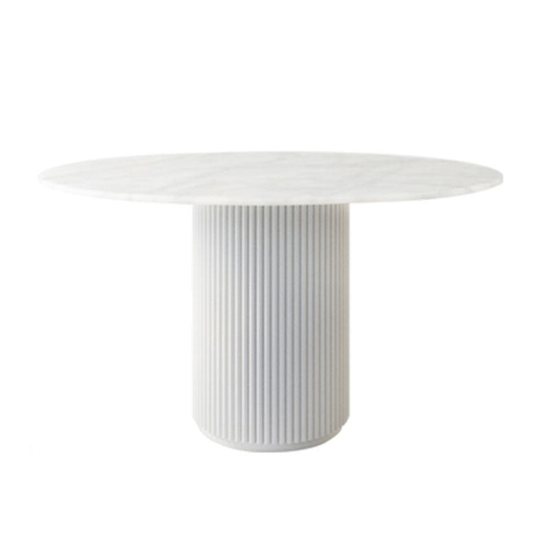 Modern White in Wood Counter Table Round Dining Table for Kitchen