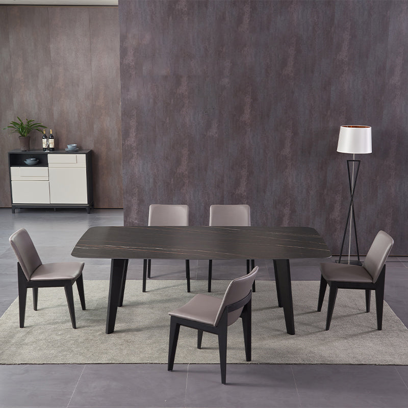 Industrial Black Table for Restaurant Dining Table with Wooden 4 Legs