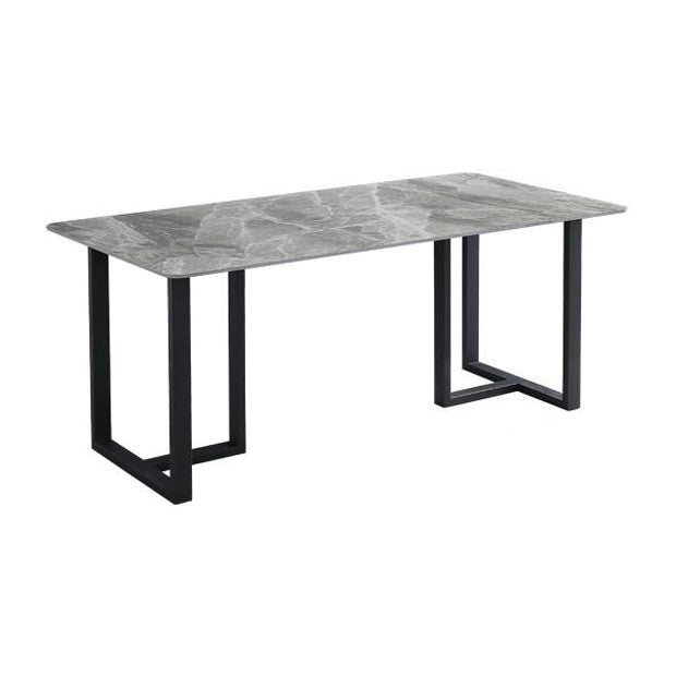 Sintered Stone Dining Table Modern Double Pedestal Table for Home Use