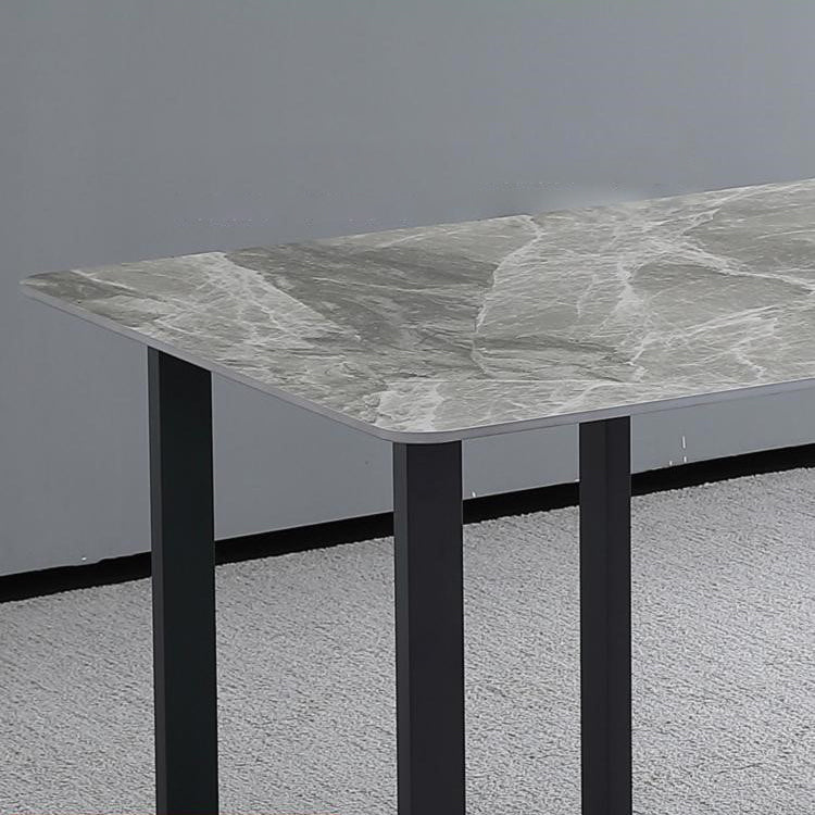 Sintered Stone Dining Table Modern Double Pedestal Table for Home Use