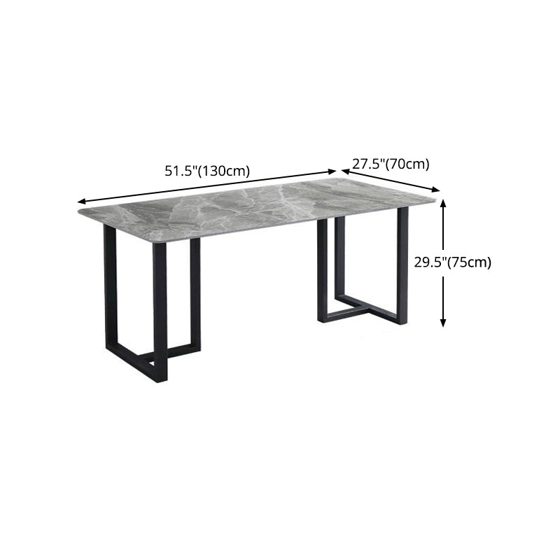 Sintered Stone Dining Table Modern Double Pedestal Table for Home Use