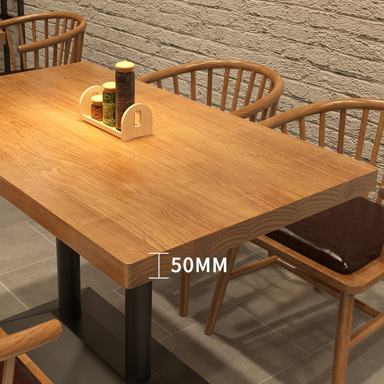 Industrial Style Dining Table Solid Wood Dining Site Table for Dining Room