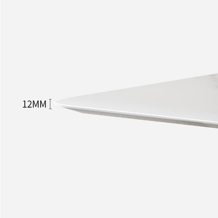 Luxury Sintered Stone Top Table Rectangle Table with Pedestal in Gold and Silver