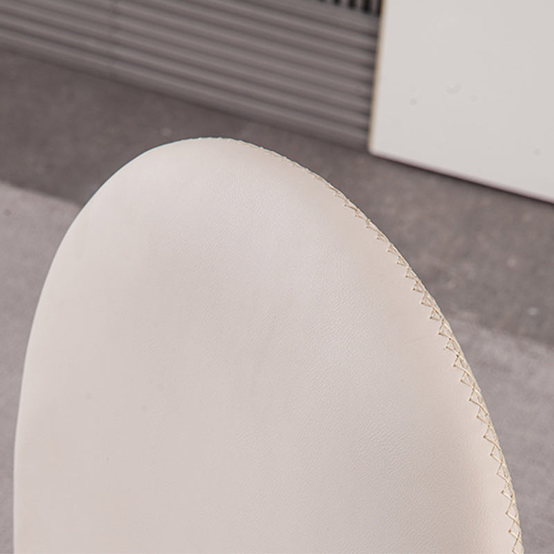 Minimalist Style Solid Back Armless Dining Chairs Leather Dining Chairs for Home