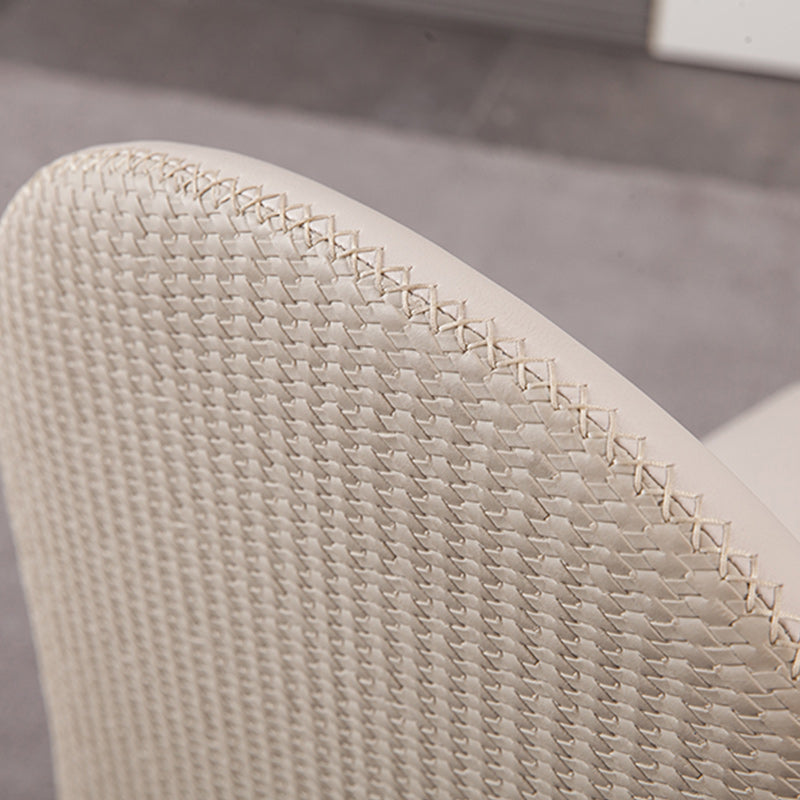 Minimalist Style Solid Back Armless Dining Chairs Leather Dining Chairs for Home