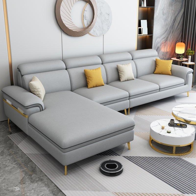 35.4"H Faux Leather Pillow Top Arm Sofa & Chaise for Living Room
