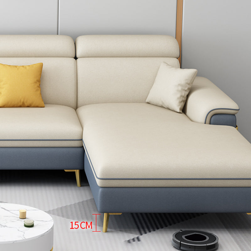 35.4"H Faux Leather Pillow Top Arm Sofa & Chaise for Living Room
