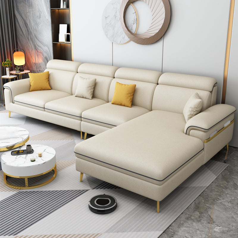35.4"H Faux Leather Pillow Top Arm Sofa & Chaise for Living Room