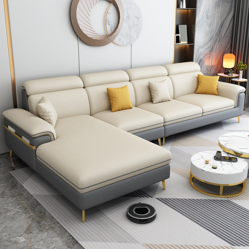 35.4"H Faux Leather Pillow Top Arm Sofa & Chaise for Living Room