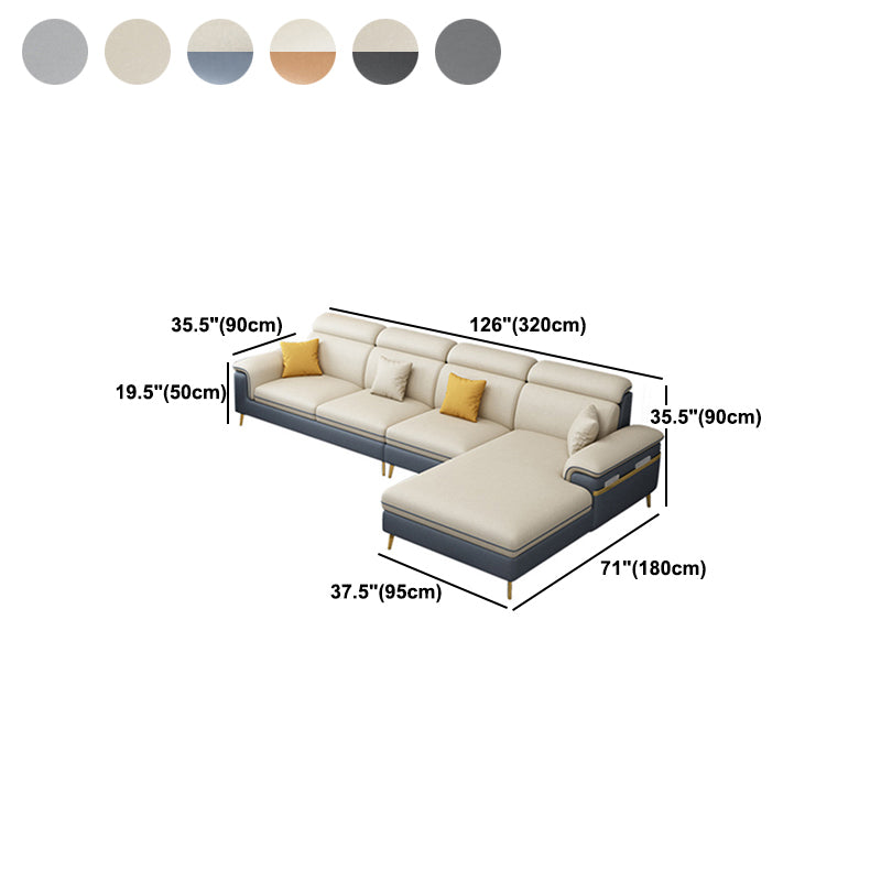 35.4"H Faux Leather Pillow Top Arm Sofa & Chaise for Living Room