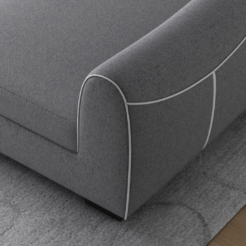 Contemporary Sewn Pillow Back Sofa & Chaise Square Tufted Sofa