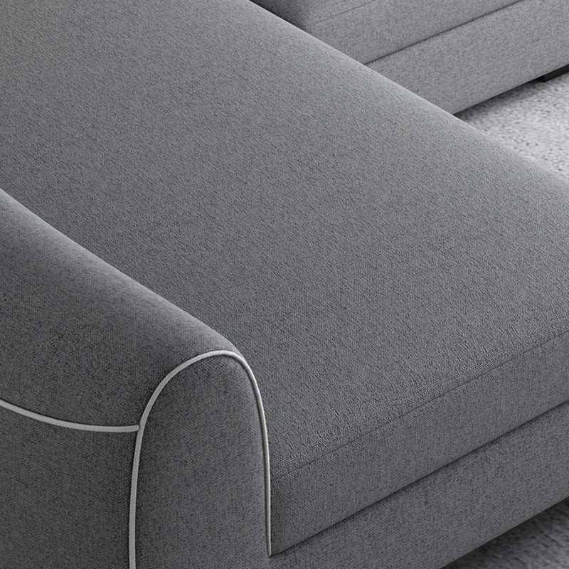 Contemporary Sewn Pillow Back Sofa & Chaise Square Tufted Sofa