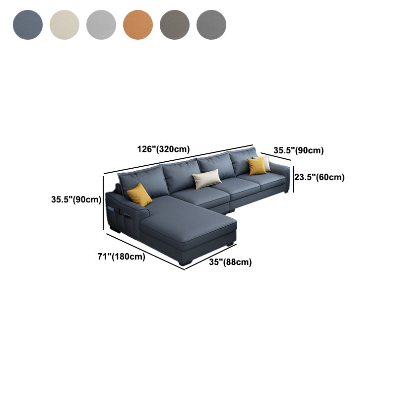 35.4"H Faux Leather Flared Arm Sofa & Chaise for Living Room