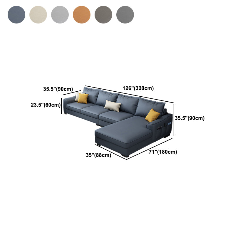 35.4"H Faux Leather Flared Arm Sofa & Chaise for Living Room