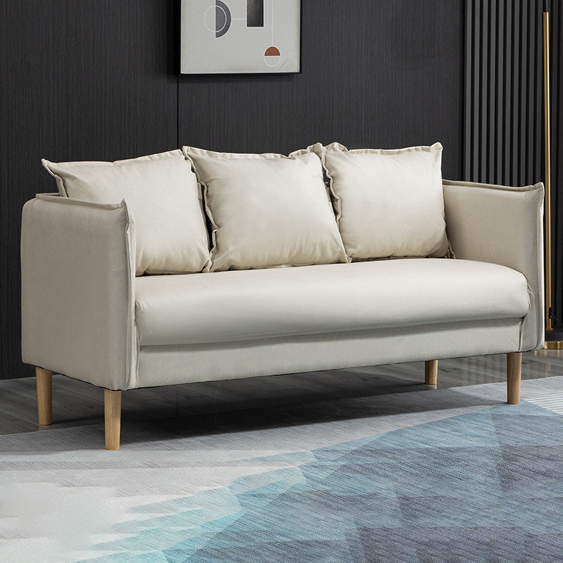 Square Arm  Sofa 25.59" D x 26.371" H Faux Leather Sofa for Living Room