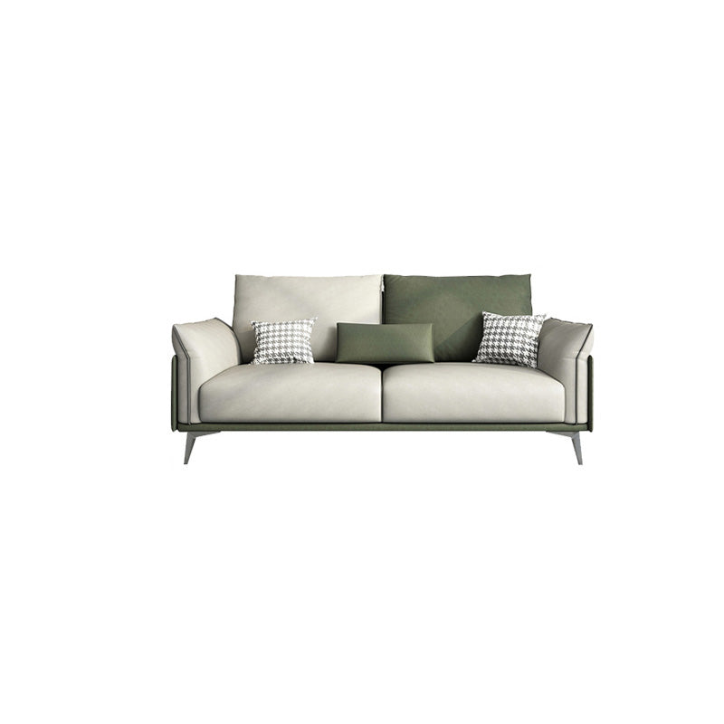 Faux Leather Stain Resistant Contemporary Sofa Couch in Green